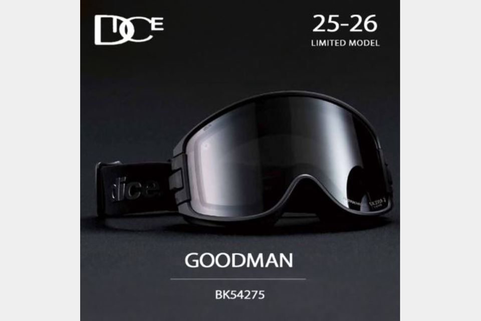 25-26 ダイス ゴーグル DICE スノーボード GOODMAN グッドマン リミテッドモデル GM54275 BLACKOUT ブラック SOLDOUTの商品画像00